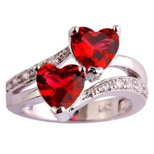 Free w any bundle- Double heart ring